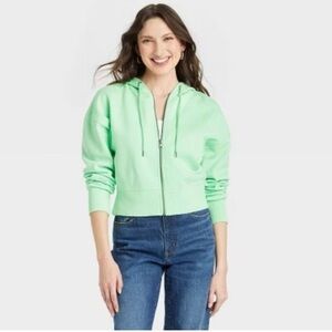 Universal Thread - Cropped Hoodie - Green - Size XL